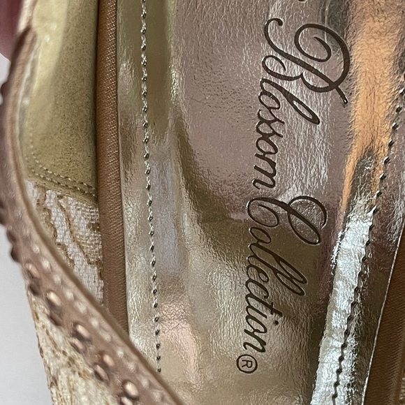 DE BLOSSOM COLLECTION - Yael 09 Embellished Peep Toe Lace Heels. Size 10 - Picture 11 of 11